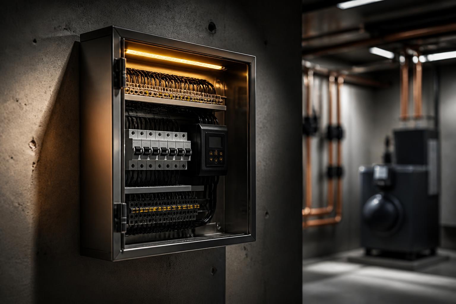 BMS installers London — stainless Form 4 control panel in a commercial plantroom